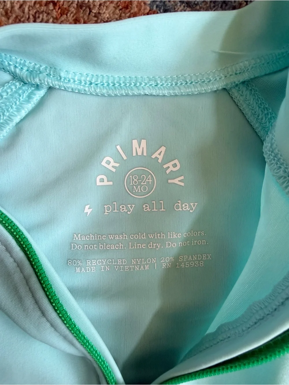 Primary Play All Day Rash Guard Swimsuit Bundle - Size 18-24 Months